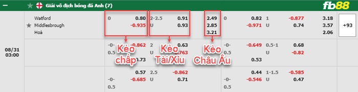 Fb88 bảng kèo trận đấu Watford vs Middlesbrough