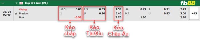 Fb88 bảng kèo trận đấu Wolves vs Preston