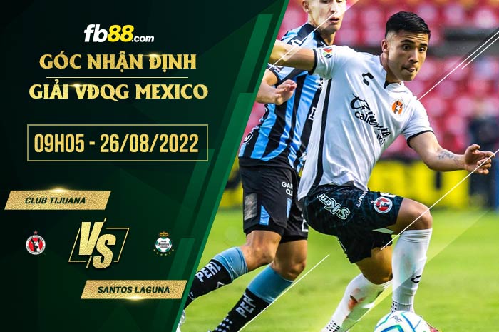 Soi kèo Club Tijuana vs Santos Laguna 9h05 ngày 26/8/2022