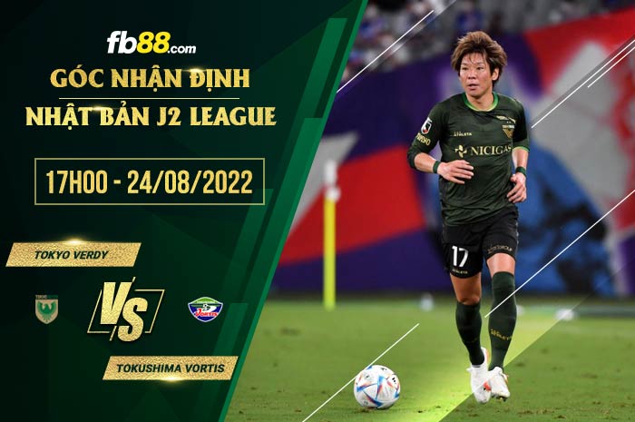 Soi kèo Tokyo Verdy vs Tokushima Vortis 17h00 ngày 24/8/2022