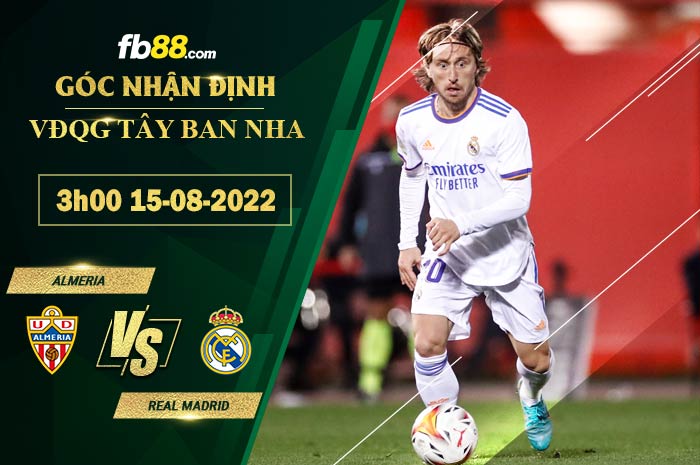 Fb88 soi kèo trận đấu Almeria vs Real Madrid