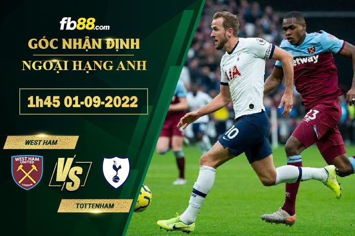 Soi kèo West Ham vs Tottenham 1h45 ngày 1/9/2022