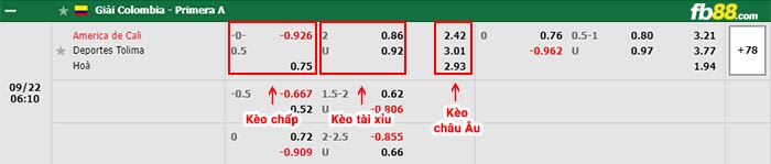 fb88-bảng kèo trận đấu America de Cali vs Tolima