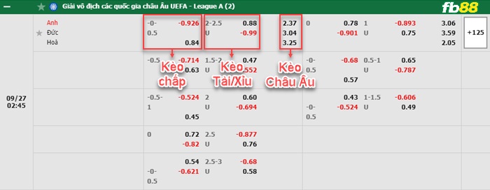 Fb88 bảng kèo trận đấu Anh vs Đức