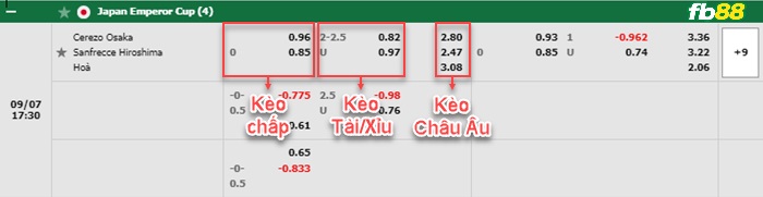 Fb88 bảng kèo trận đấu Cerezo Osaka vs Sanfrecce Hiroshima