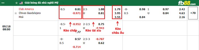 fb88-bảng kèo trận đấu Club America vs Chivas Guadalajara