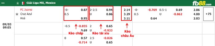 fb88-bảng kèo trận đấu FC Juarez vs Cruz Azul