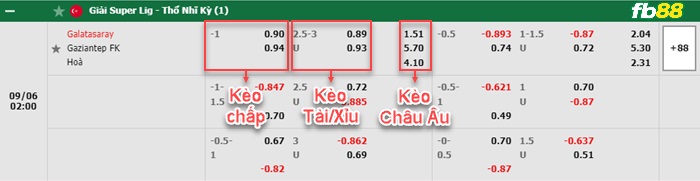 Fb88 bảng kèo trận đấu Galatasaray vs Gazisehir Gaziantep