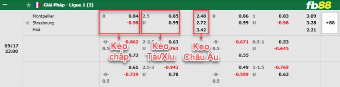 Fb88 bảng kèo trận đấu Montpellier vs Strasbourg