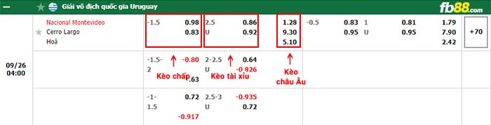 fb88-bảng kèo trận đấu Nacional vs Cerro Largo