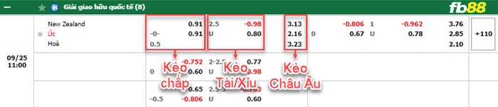 Fb88 bảng kèo trận đấu New Zealand vs Australia