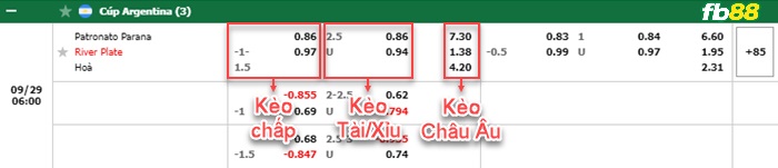 Fb88 bảng kèo trận đấu Patronato vs River Plate