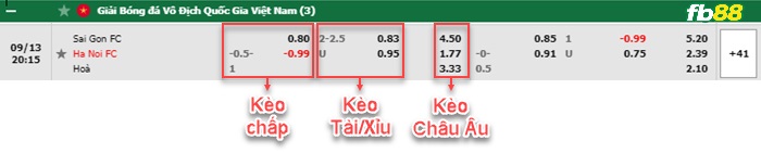 Fb88 bảng kèo trận đấu Sài Gòn vs Hà Nội