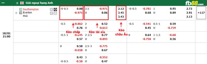 fb88-bảng kèo trận đấu Southampton vs Everton