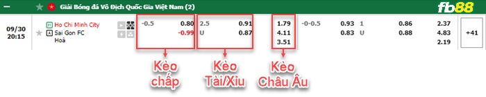 Fb88 bảng kèo trận đấu TP. HCM vs Sài Gòn FC