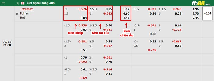 fb88-bảng kèo trận đấu Tottenham vs Fulham