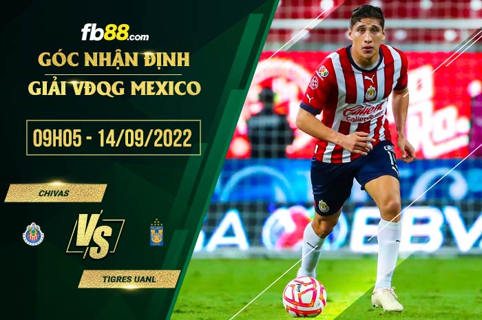 Soi kèo Chivas Guadalajara vs Tigres UANL 9h00 ngày 14/9/2022