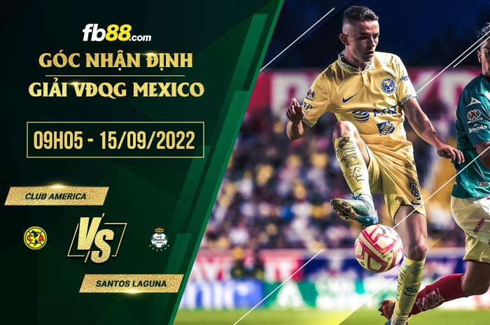 Soi kèo Club America vs Santos Laguna 9h00 ngày 15/9/2022