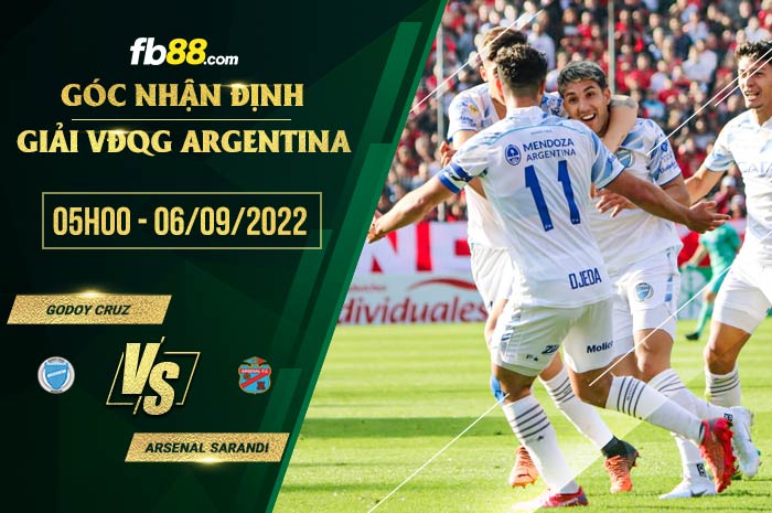 Soi kèo Godoy Cruz vs Arsenal Sarandi 5h00 ngày 6/9/2022