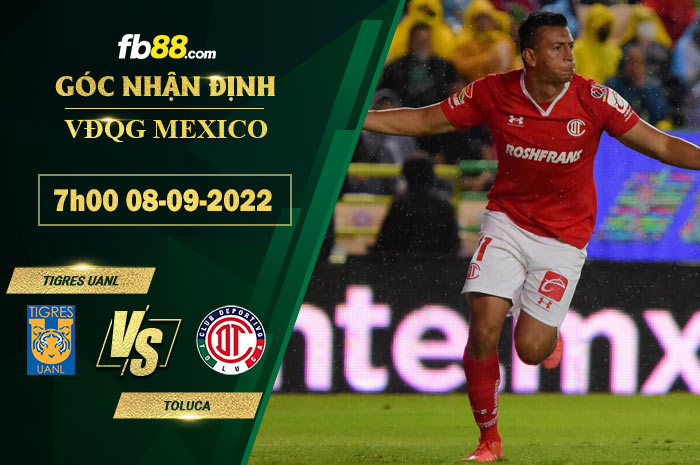 Soi kèo Tigres UANL vs Toluca 7h00 ngày 8/9/2022