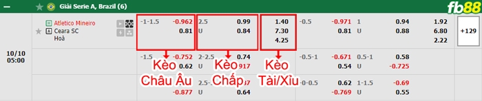 Fb88 bảng kèo trận đấu Atletico Mineiro vs Ceara