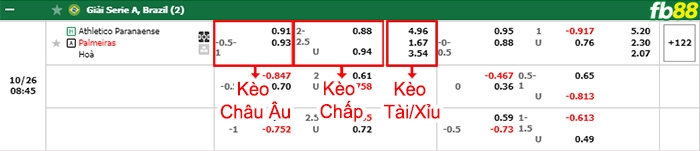 Fb88 bảng kèo trận đấu Atletico Paranaense vs Palmeiras