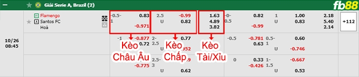 Fb88 bảng kèo trận đấu Flamengo vs Santos