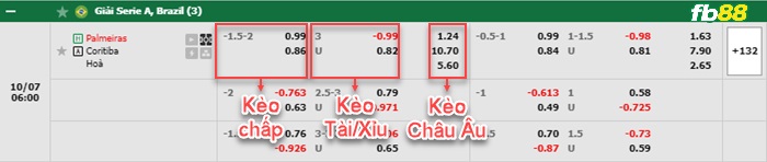 Fb88 bảng kèo trận đấu Palmeiras vs Coritiba