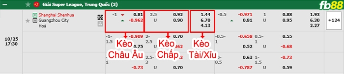 Fb88 bảng kèo trận đấu Shanghai Shenhua vs Guangzhou City