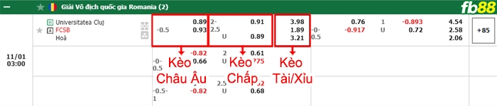 Fb88 bảng kèo trận đấu Universitatea Cluj vs Steaua Bucuresti