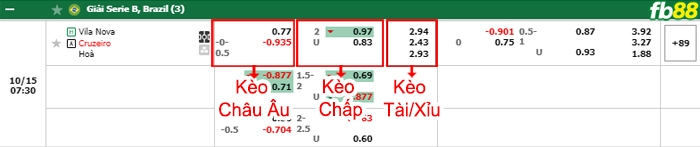 Fb88 bảng kèo trận đấu Vila Nova vs Cruzeiro