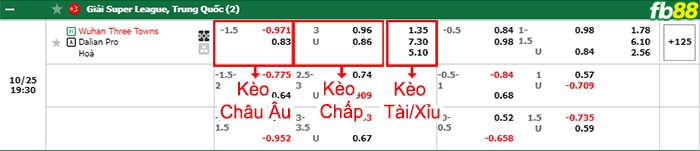 Fb88 bảng kèo trận đấu Wuhan Three Towns vs Dalian Pro