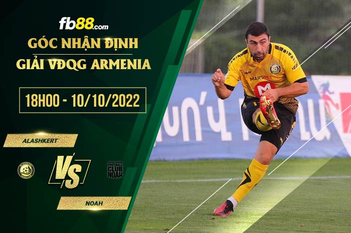 Soi kèo Alashkert vs Noah, 18h00 ngày 10/10/2022