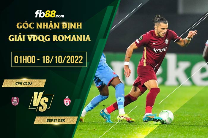 Soi kèo CFR Cluj vs Sepsi OSK, 1h00 ngày 18/10/2022