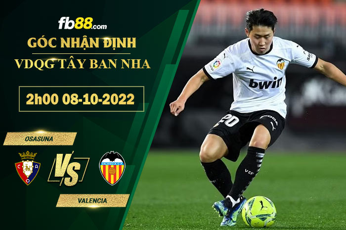 Fb88 bảng kèo trận đấu Osasuna vs Valencia