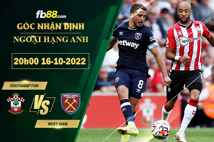 Fb88 soi kèo trận đấu Southampton vs West Ham