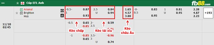 fb88-bảng kèo trận đấu Arsenal vs Brighton