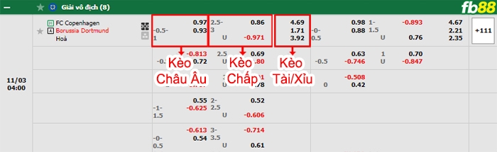 Fb88 bảng kèo trận đấu Copenhague vs Dortmund
