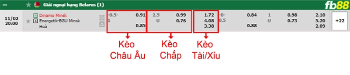 Fb88 bảng kèo trận đấu Dinamo Minsk vs Energetyk-BGU