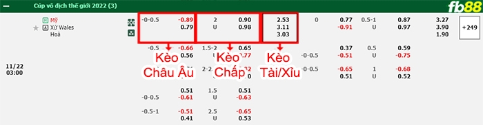 Fb88 bảng kèo trận đấu Mỹ vs Wales