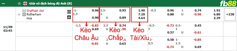 Fb88 bảng kèo trận đấu Sheffield United vs Rotherham