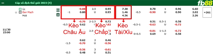 Fb88 bảng kèo trận đấu Úc vs Đan Mạch