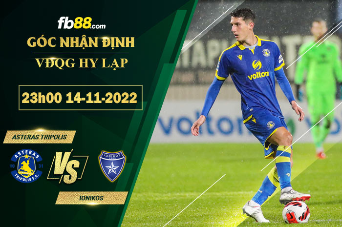 Fb88 soi kèo trận đấu Asteras Tripolis vs Ionikos