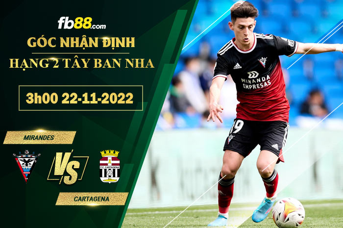 Fb88 soi kèo trận đấu Mirandes vs Cartagena