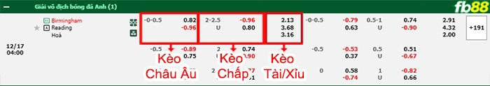 Fb88 bảng kèo trận đấu Birmingham vs Reading