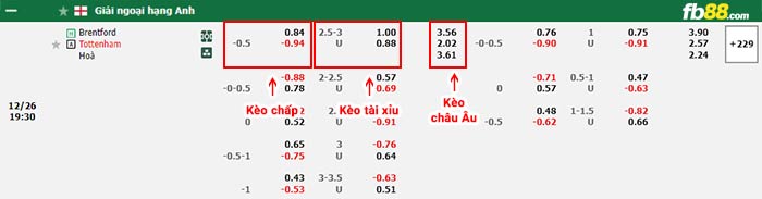 fb88-bảng akèo trận đấu Brentford vs Tottenham