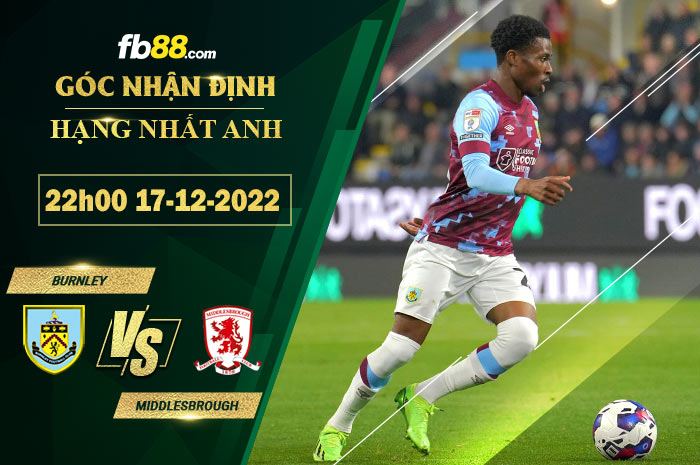 Fb88 soi kèo trận đấu Burnley vs Middlesbrough