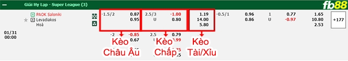 Fb88 bảng kèo trận đấu PAOK vs Levadiakos