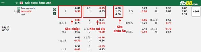 fb88-bảng kèo trận đấu Bournemouth vs Newcastle