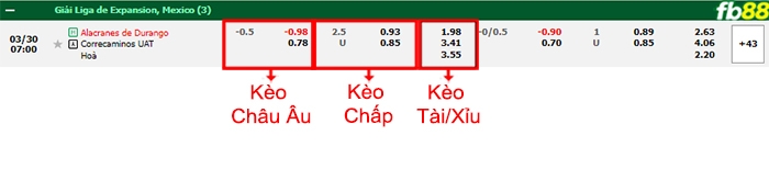 Fb88 bảng kèo trận đấu Alacranes vs Correcaminos